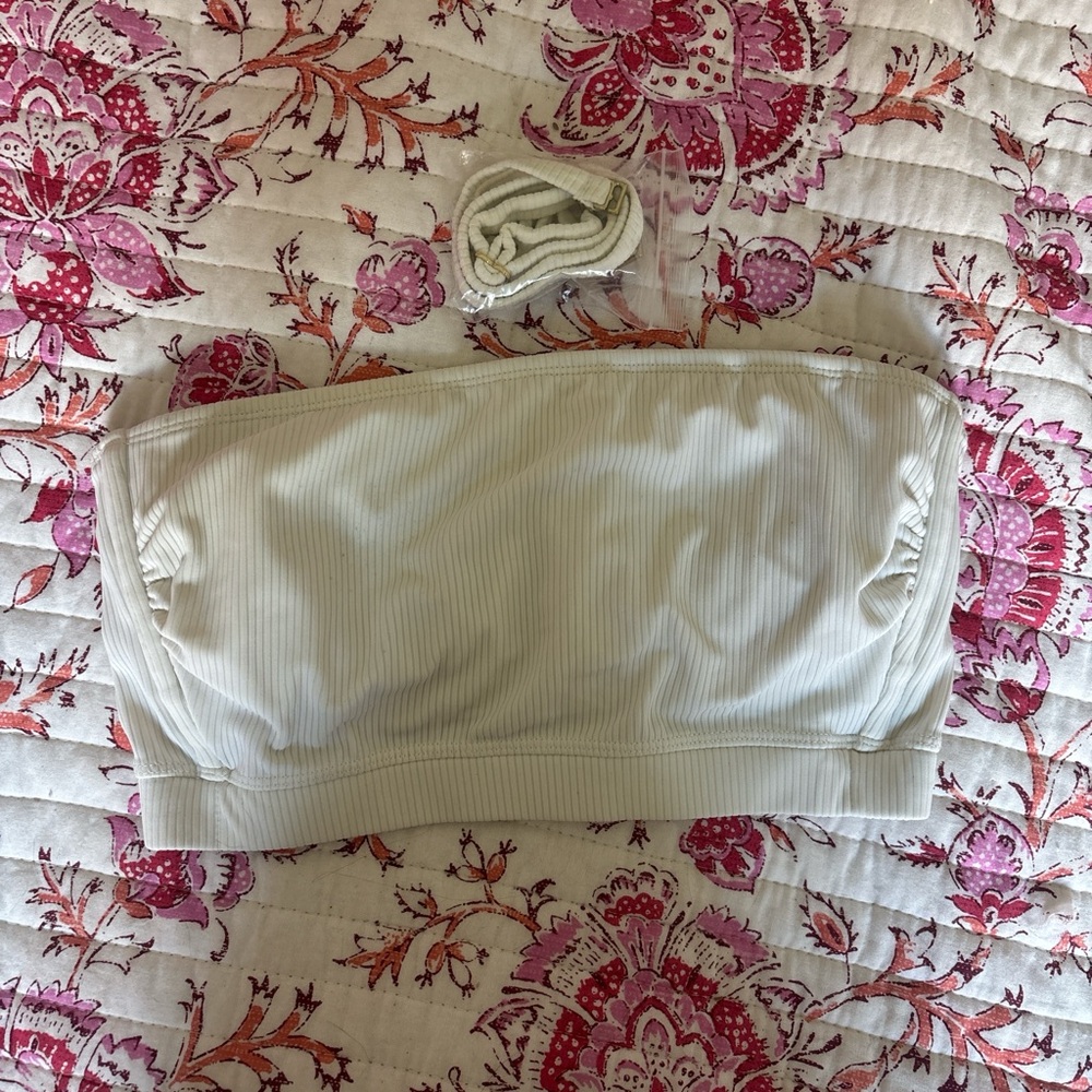 Target Cream Bandeau Swim Top